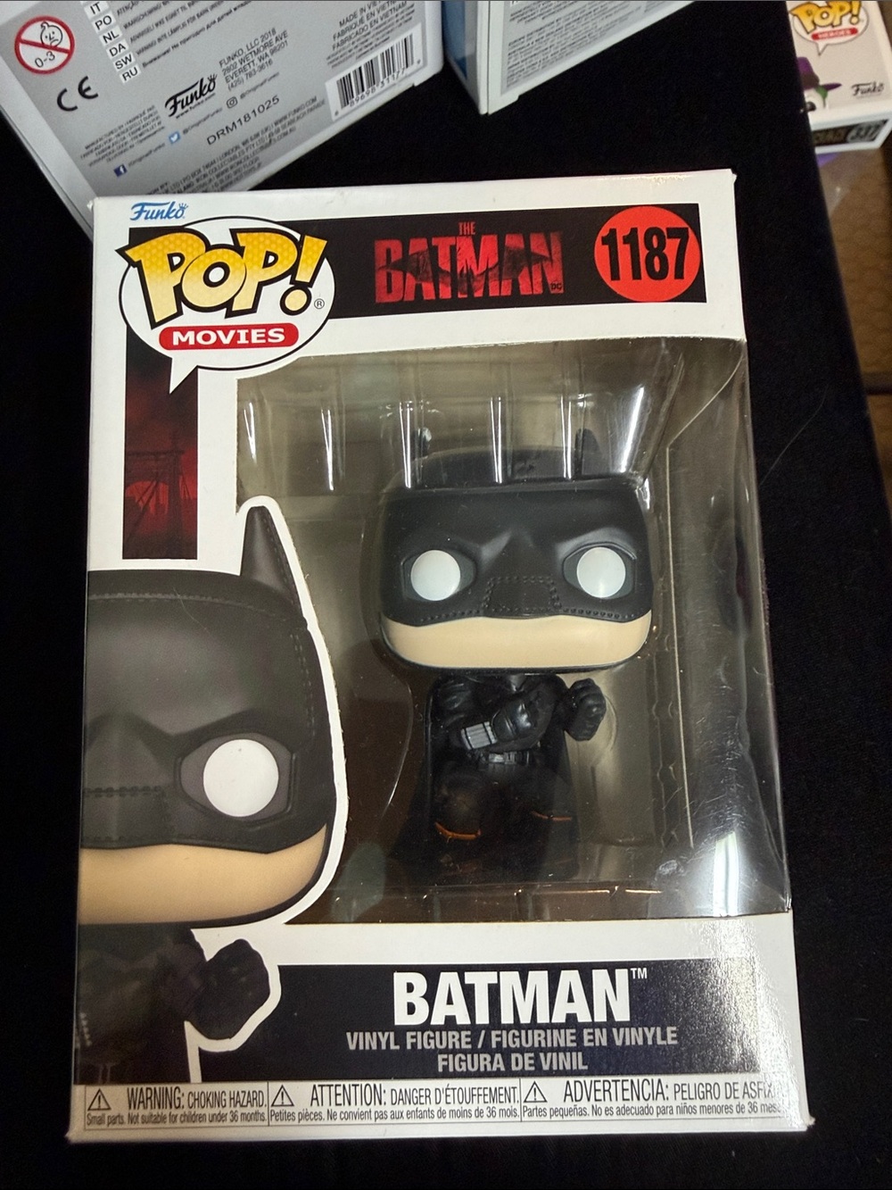 Funko Black Batman Pop! Movies Figure with Flesh-Tone Face